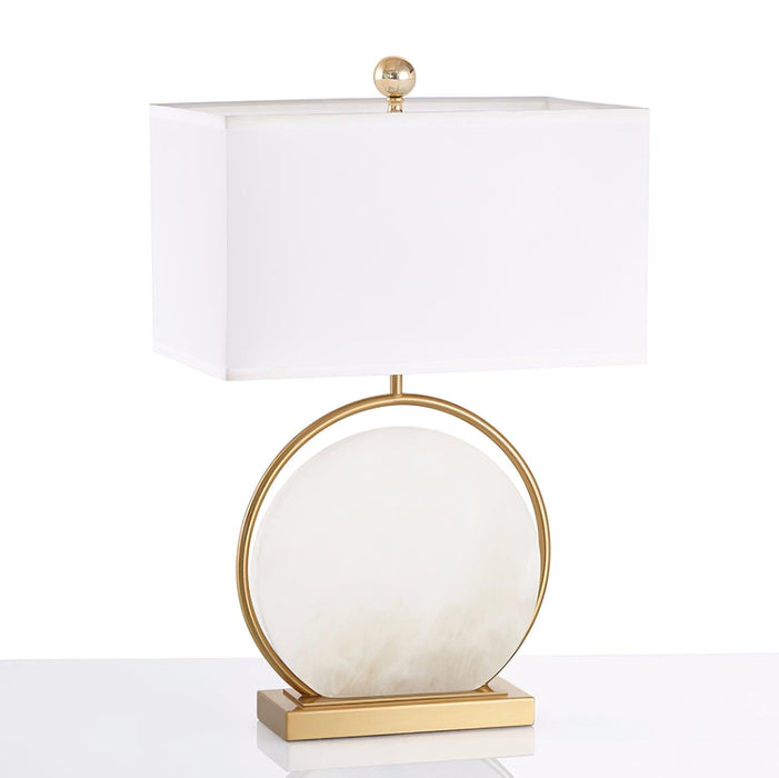 Roma White Alabaster Table Lamp - Simprolos