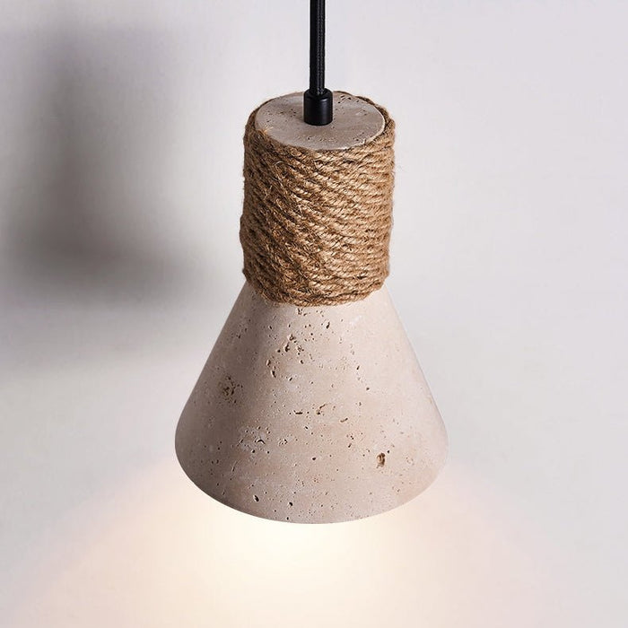 Rope Stone Cone Sconce - Simprolos