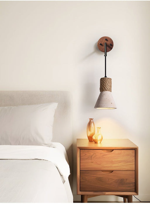 Rope Stone Cone Sconce - Simprolos