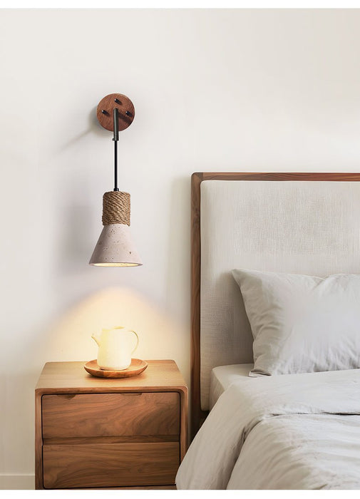 Rope Stone Cone Sconce - Simprolos