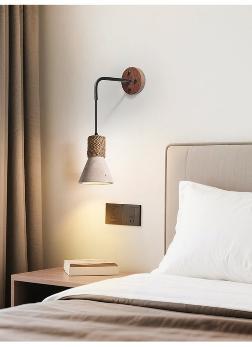 Rope Stone Cone Sconce - Simprolos