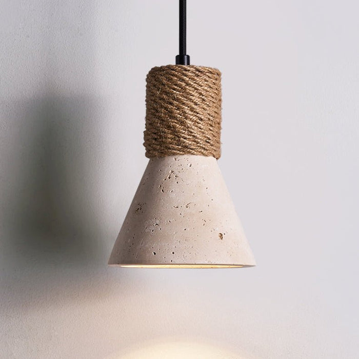 Rope Stone Cone Sconce - Simprolos