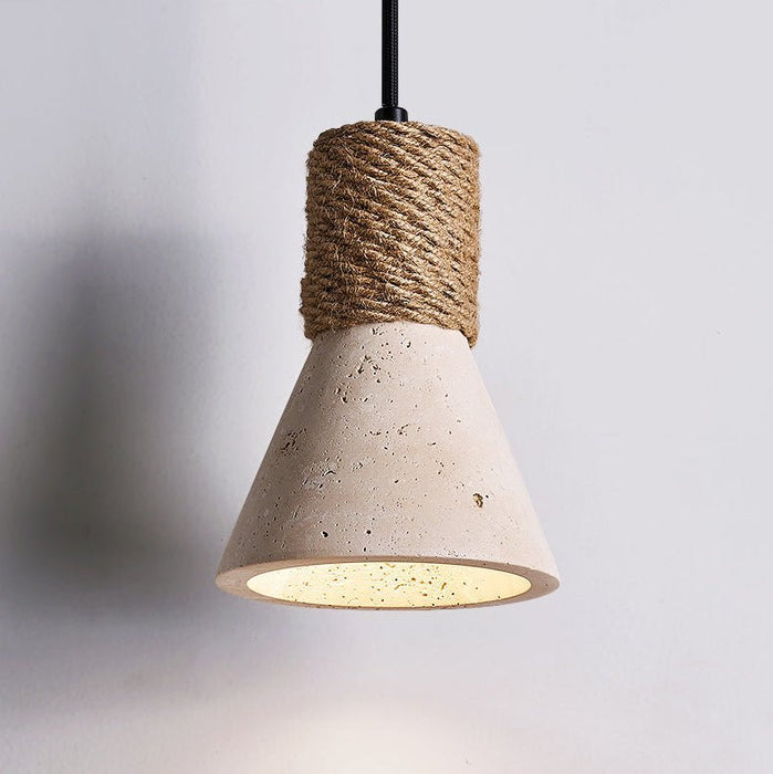 Rope Stone Cone Sconce - Simprolos