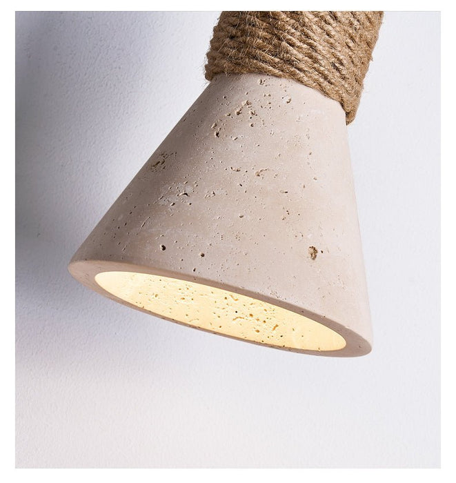 Rope Stone Cone Sconce - Simprolos