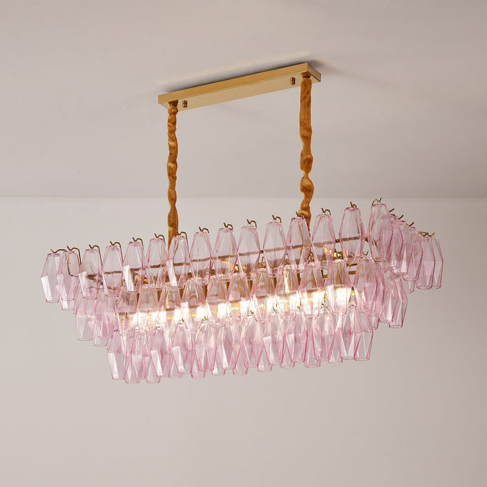 Rose Prism Glass Chandelier - Simprolos