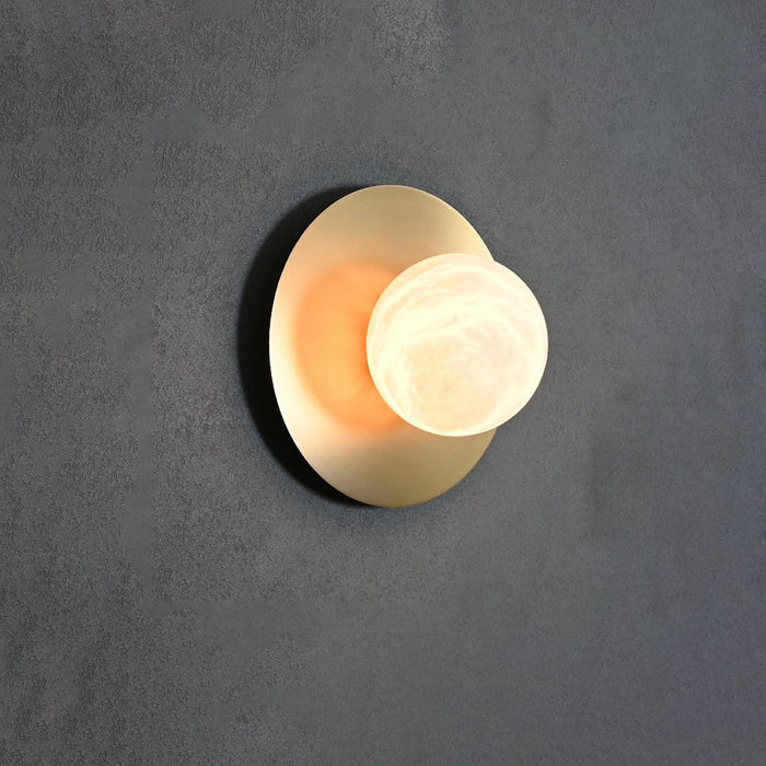 Round Alabaster Orb Sconce - Simprolos