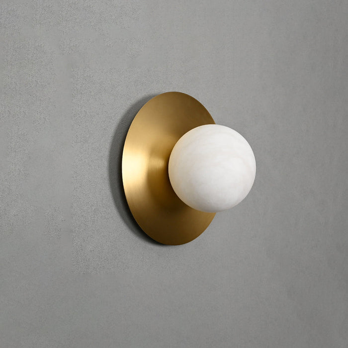 Round Alabaster Orb Sconce - Simprolos