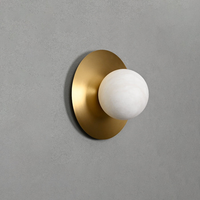 Round Alabaster Orb Sconce - Simprolos