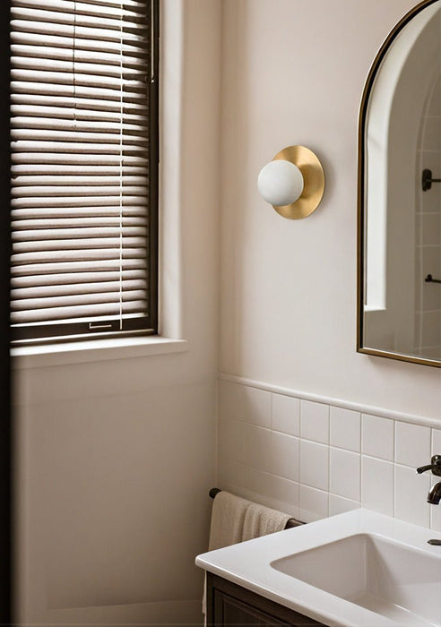 Round Alabaster Orb Sconce - Simprolos