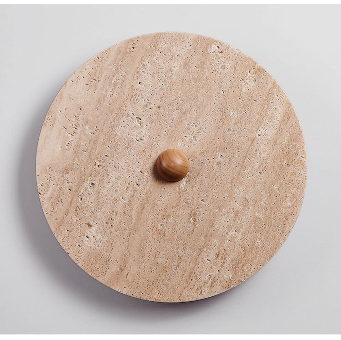Round Travertine Disk Wall Lamp - Simprolos