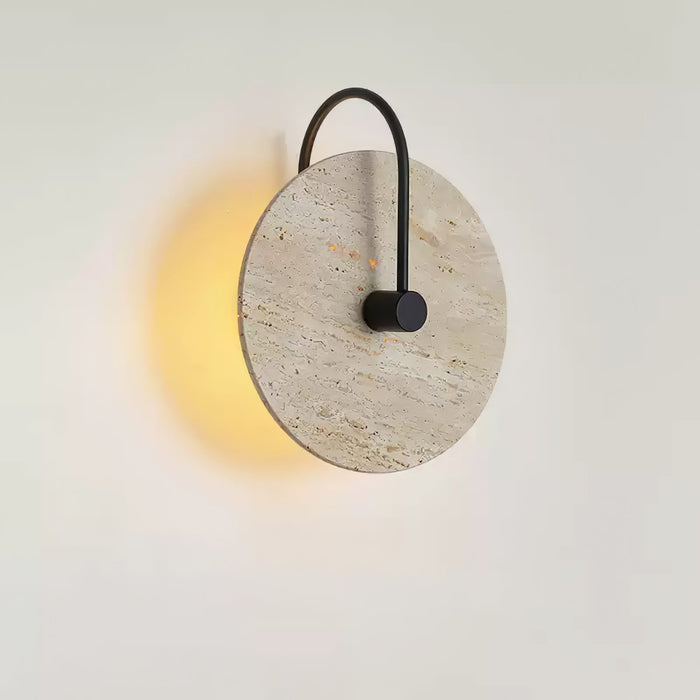 Round Travertine Wall Lamp - Simprolos
