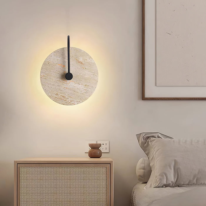 Round Travertine Wall Lamp - Simprolos