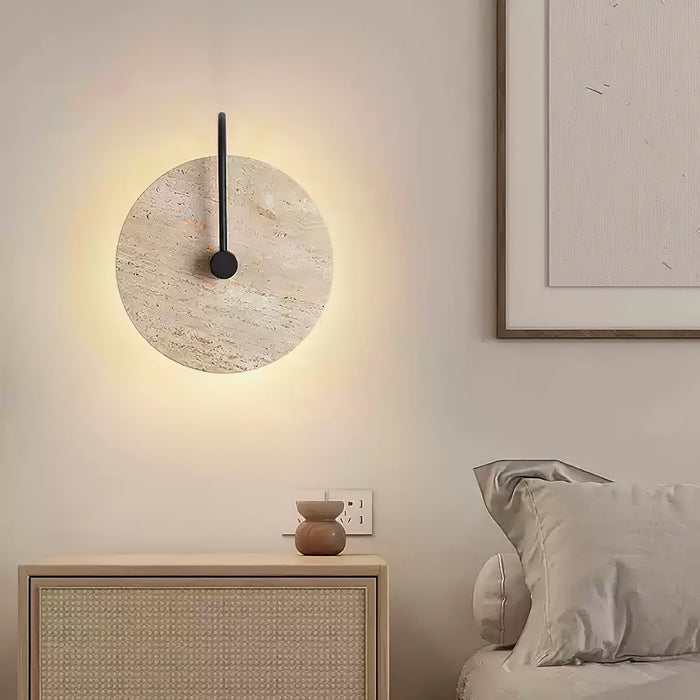 Round Travertine Wall Lamp - Simprolos