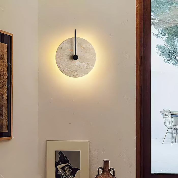 Round Travertine Wall Lamp - Simprolos