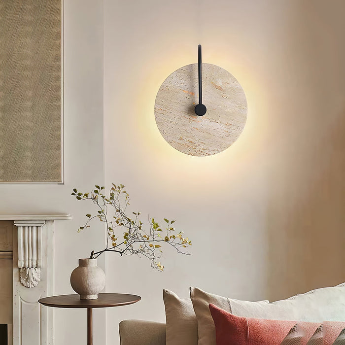 Round Travertine Wall Lamp - Simprolos
