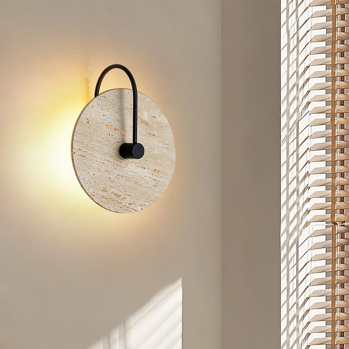 Round Travertine Wall Lamp - Simprolos