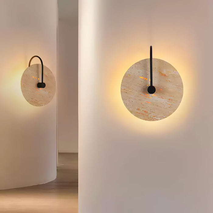 Round Travertine Wall Lamp - Simprolos