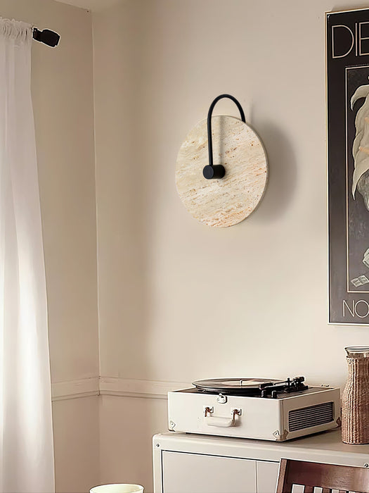 Round Travertine Wall Lamp - Simprolos
