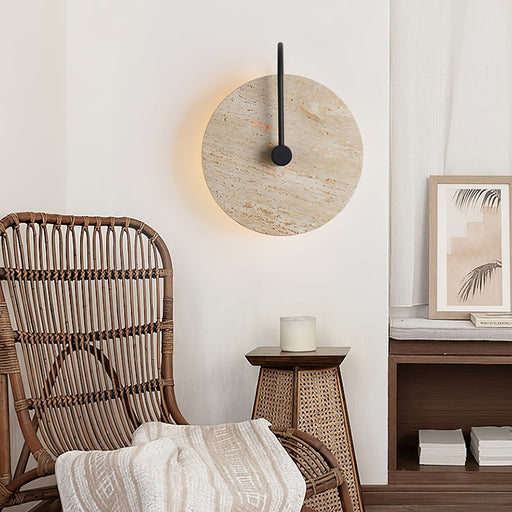 Round Travertine Wall Lamp - Simprolos
