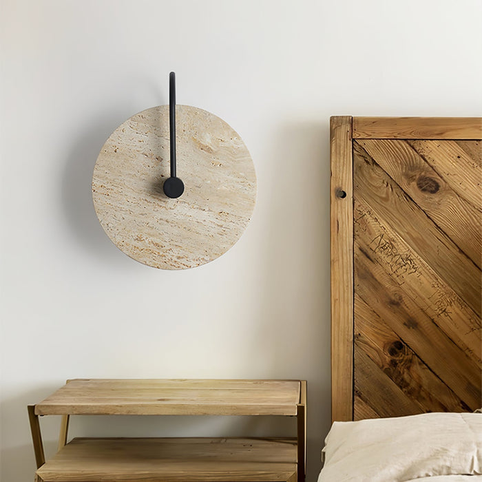 Round Travertine Wall Lamp - Simprolos