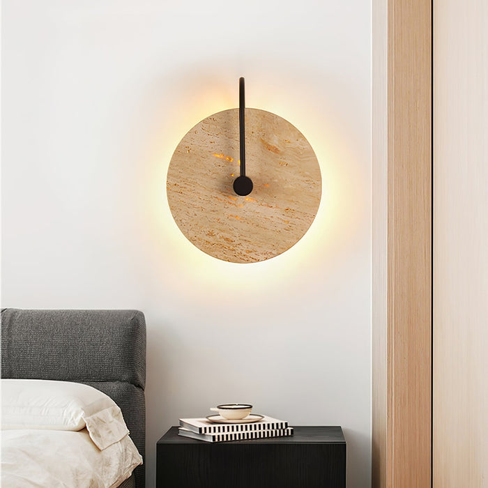 Round Travertine Wall Lamp - Simprolos