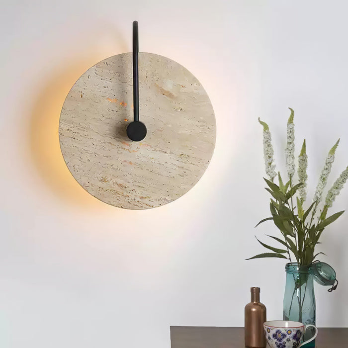 Round Travertine Wall Lamp - Simprolos
