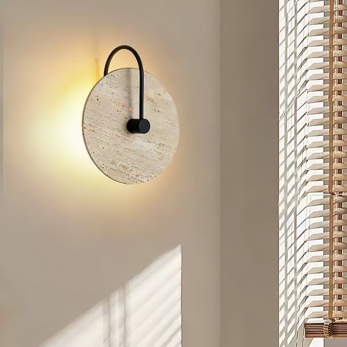 Round Travertine Wall Lamp - Simprolos