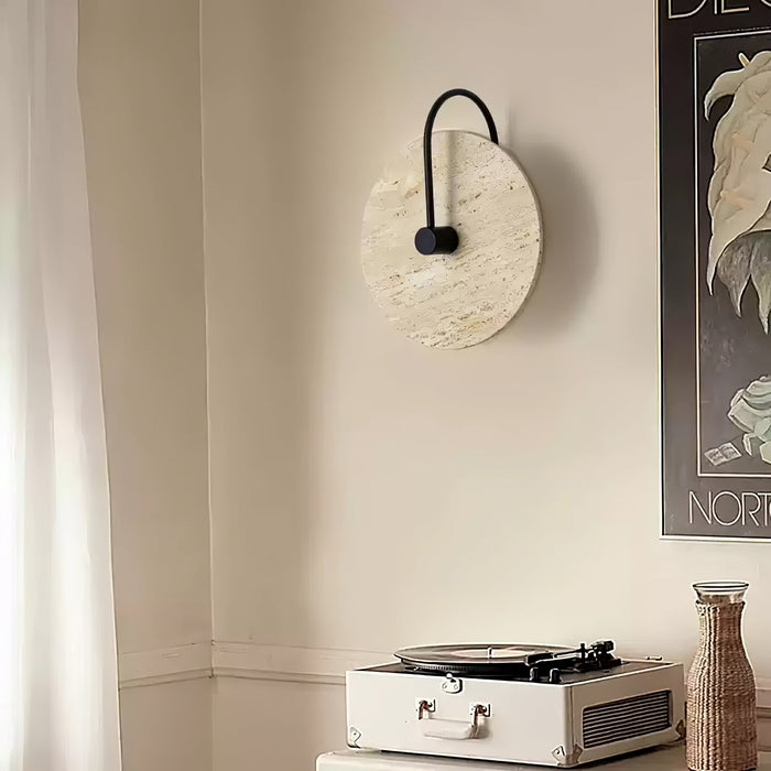 Round Travertine Wall Lamp - Simprolos