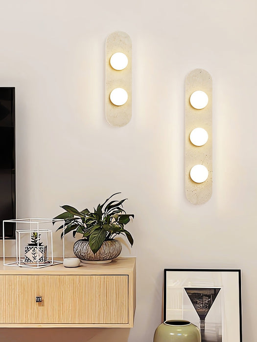 Rounded Travertine Wall Sconce - Simprolos