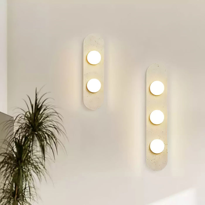 Rounded Travertine Wall Sconce - Simprolos