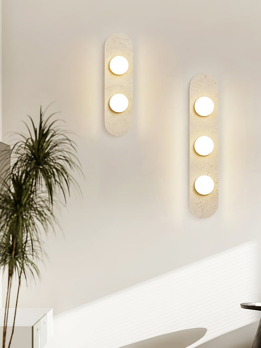 Rounded Travertine Wall Sconce - Simprolos
