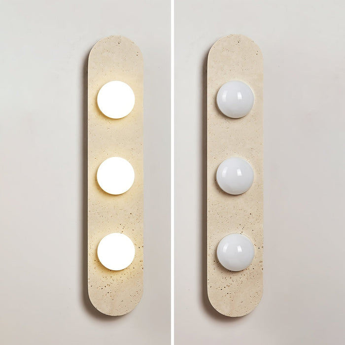 Rounded Travertine Wall Sconce - Simprolos