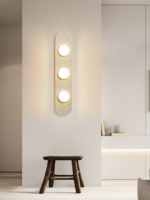 Rounded Travertine Wall Sconce - Simprolos