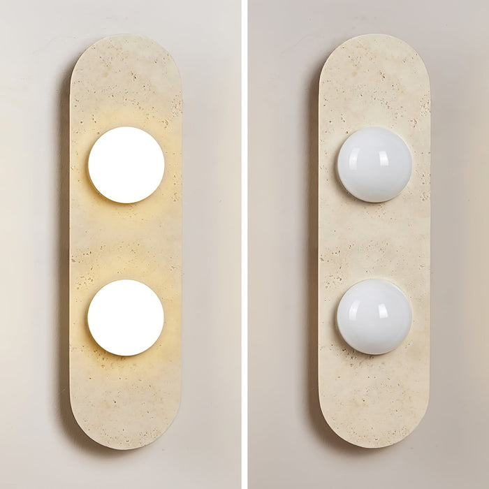 Rounded Travertine Wall Sconce - Simprolos
