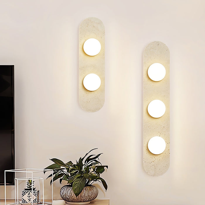 Rounded Travertine Wall Sconce - Simprolos
