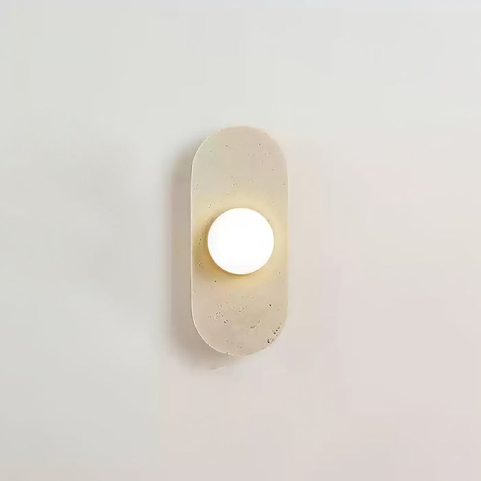 Rounded Travertine Wall Sconce - Simprolos
