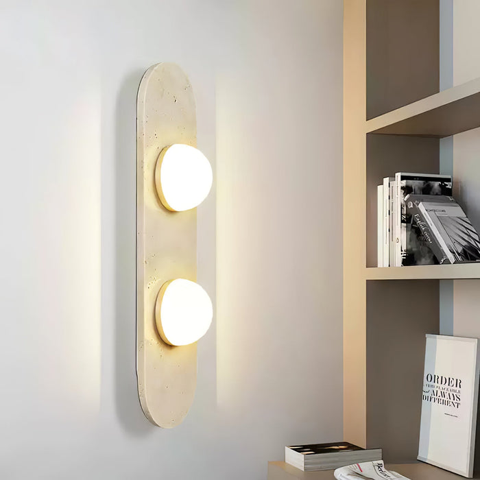 Rounded Travertine Wall Sconce - Simprolos