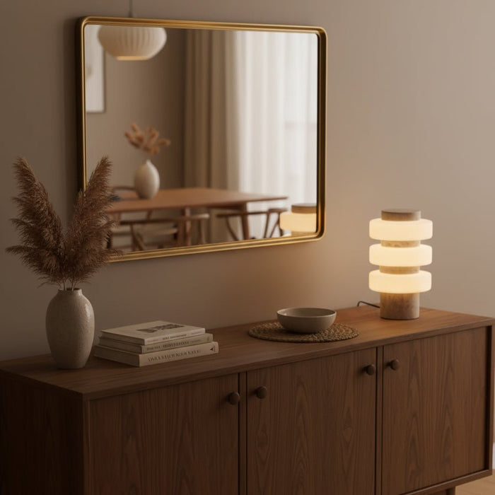 Saturn Travertine Table Lamp - Simprolos