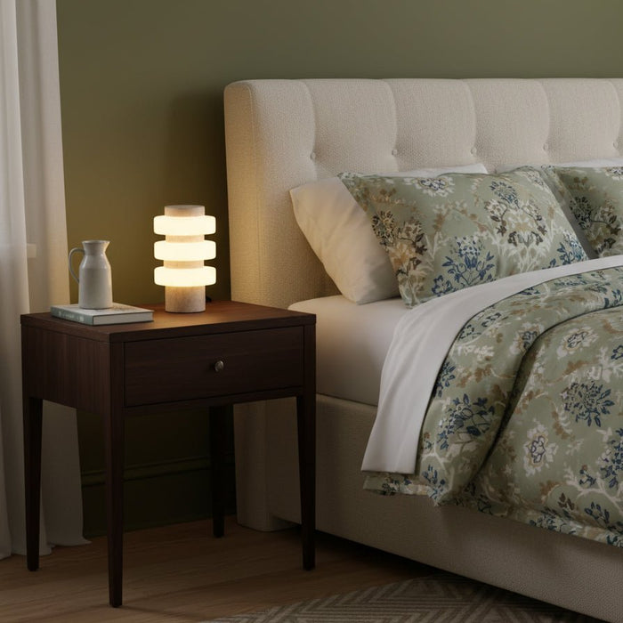 Saturn Travertine Table Lamp - Simprolos