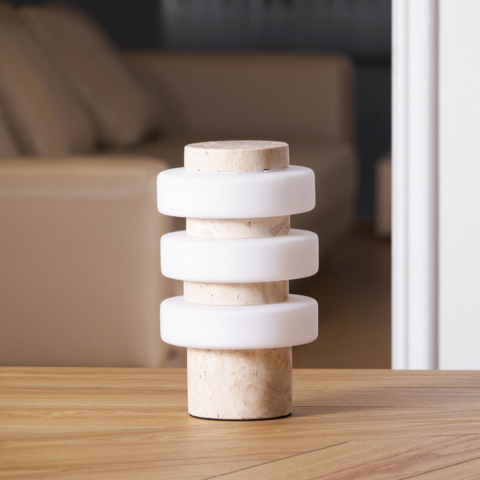 Saturn Travertine Table Lamp - Simprolos