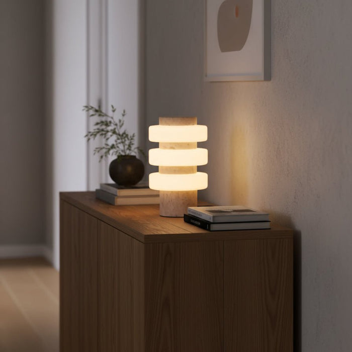 Saturn Travertine Table Lamp - Simprolos