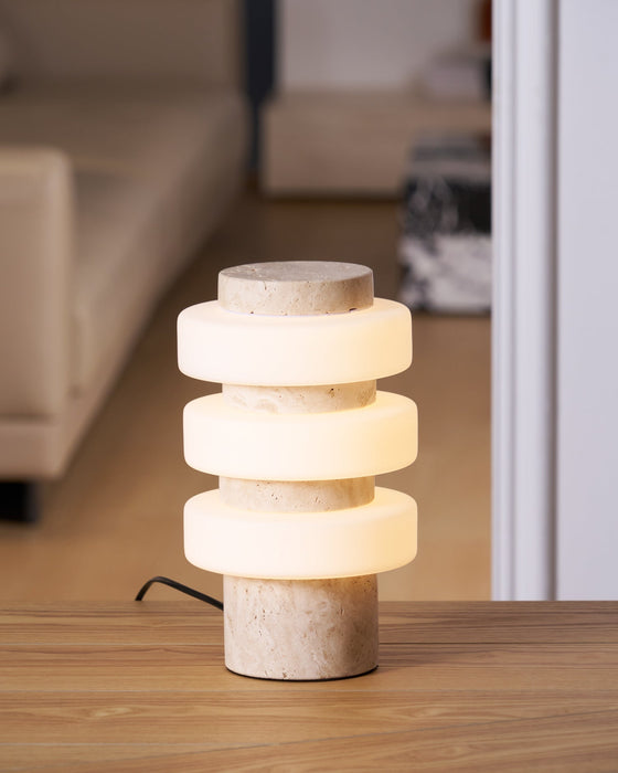 Saturn Travertine Table Lamp - Simprolos