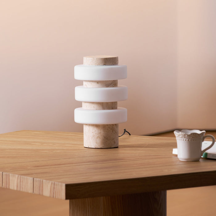 Saturn Travertine Table Lamp - Simprolos
