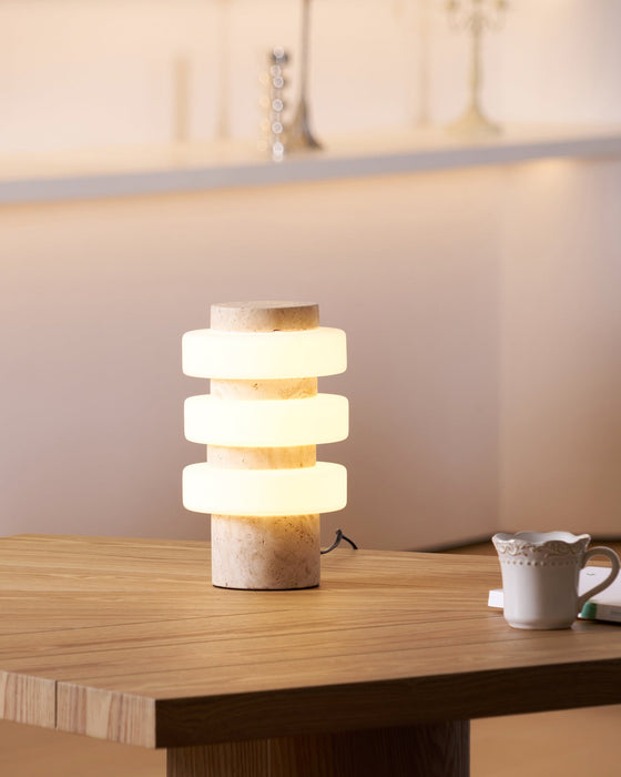 Saturn Travertine Table Lamp - Simprolos