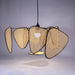 Screen Cannage Suspension Rattan Petal Pendant Lamp - Simprolos