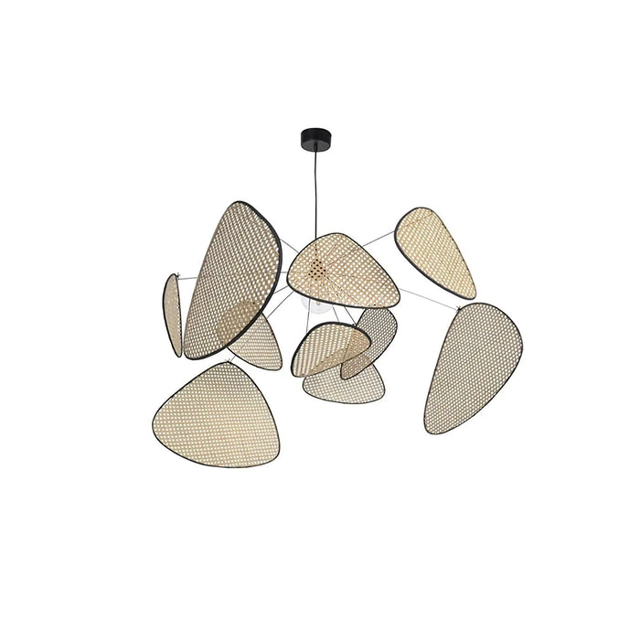 Screen Cannage Suspension Rattan Petal Pendant Lamp - Simprolos