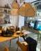 Screen Cannage Suspension Rattan Petal Pendant Lamp - Simprolos
