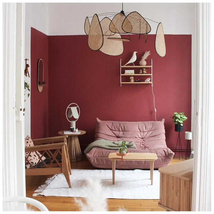 Screen Cannage Suspension Rattan Petal Pendant Lamp - Simprolos