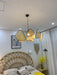 Screen Cannage Suspension Rattan Petal Pendant Lamp - Simprolos