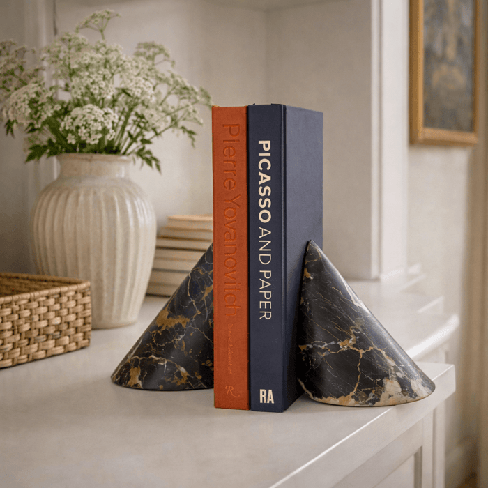 Sculpted Marble Bookends - Simprolos